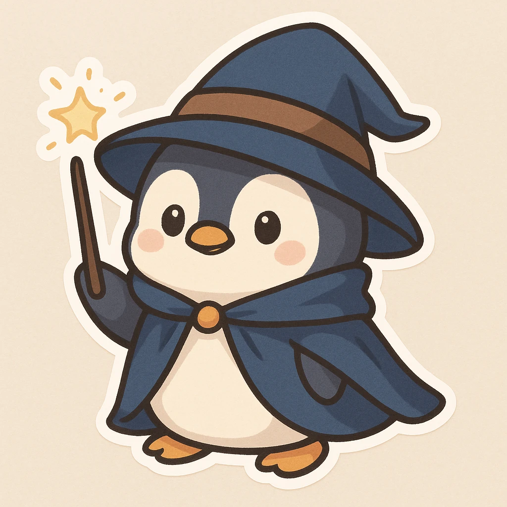 Penguin Wizard emoji