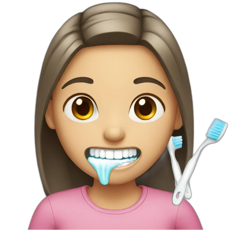 girl clean my teeth emoji