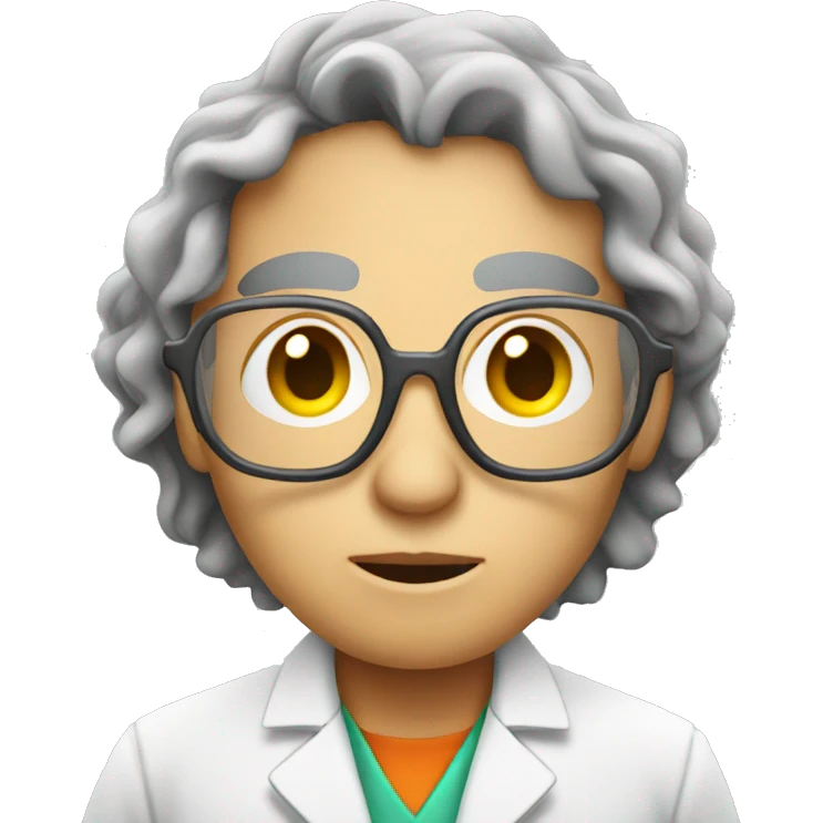 Scientist looking at DNA emoji