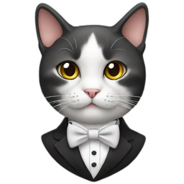 Cat in a tuxedo emoji