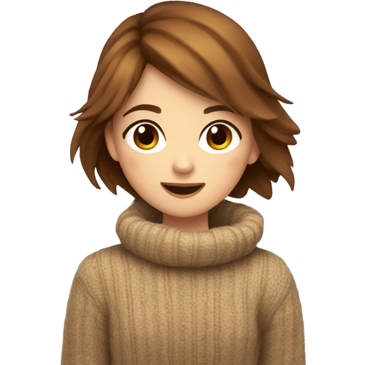 Brown haired girl during fall  emoji