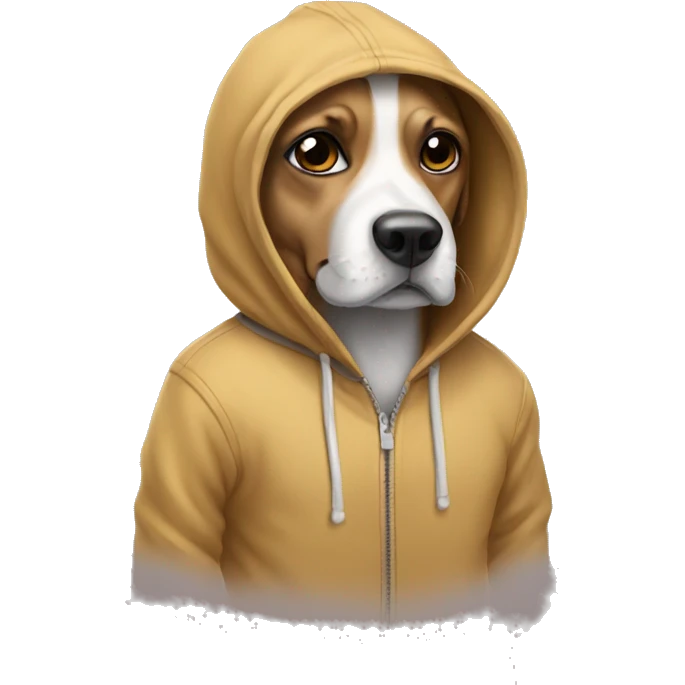 Dog wearing a hoodie emoji