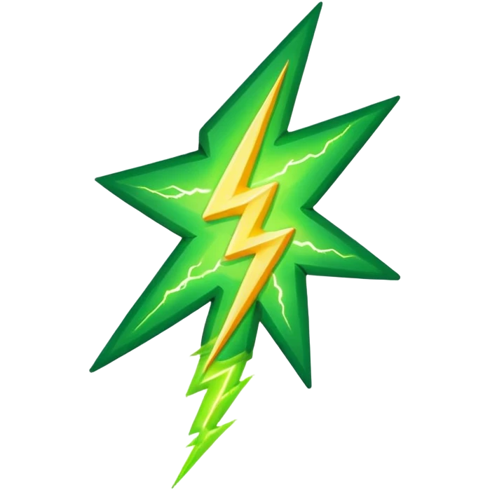make warm light Green lightning emoji