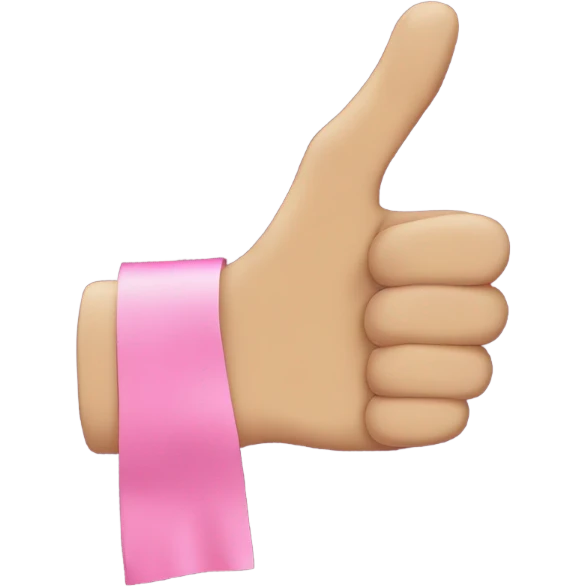 🤟🏻 but with a pink bandage on the thumb and hand emoji