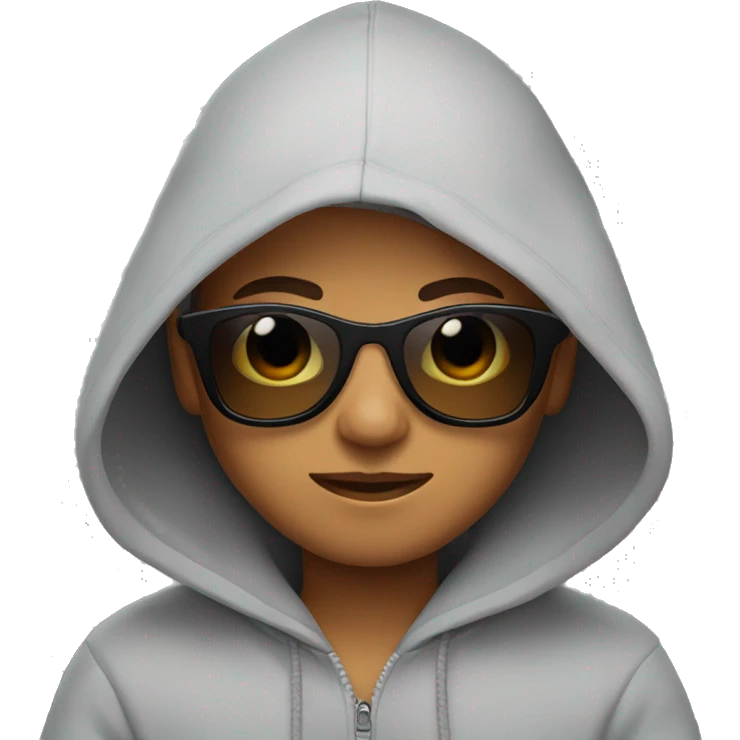 Boy in hoodie and sunglasses  emoji