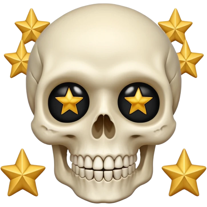 Skull with  big stars in the eyes emoji