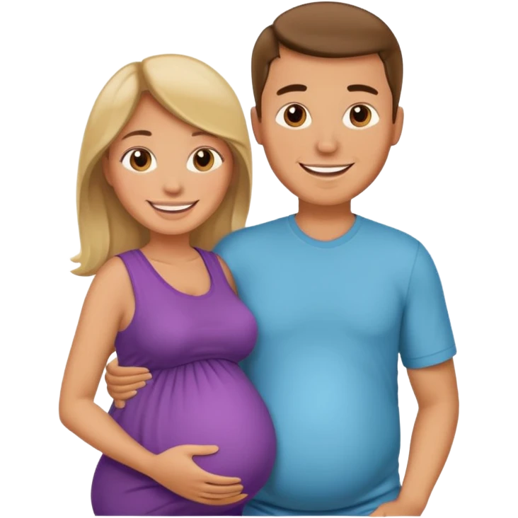 Pregnant man with wife emoji
