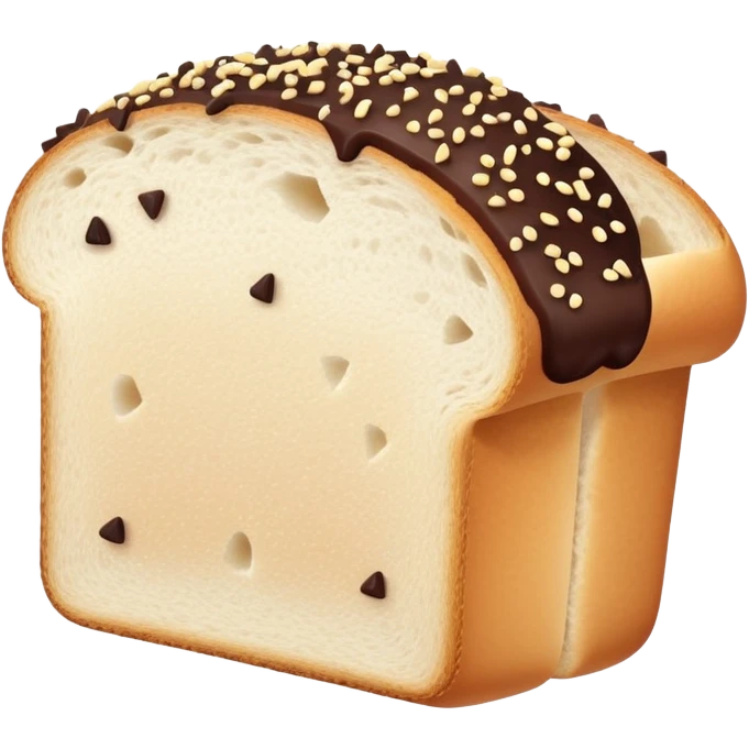 Slice of white bread with chocolate sprinkles on top emoji