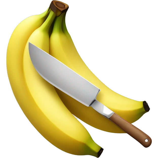 a banana being cut by a knife emoji