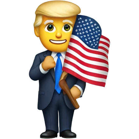 donald trump with american flag emoji
