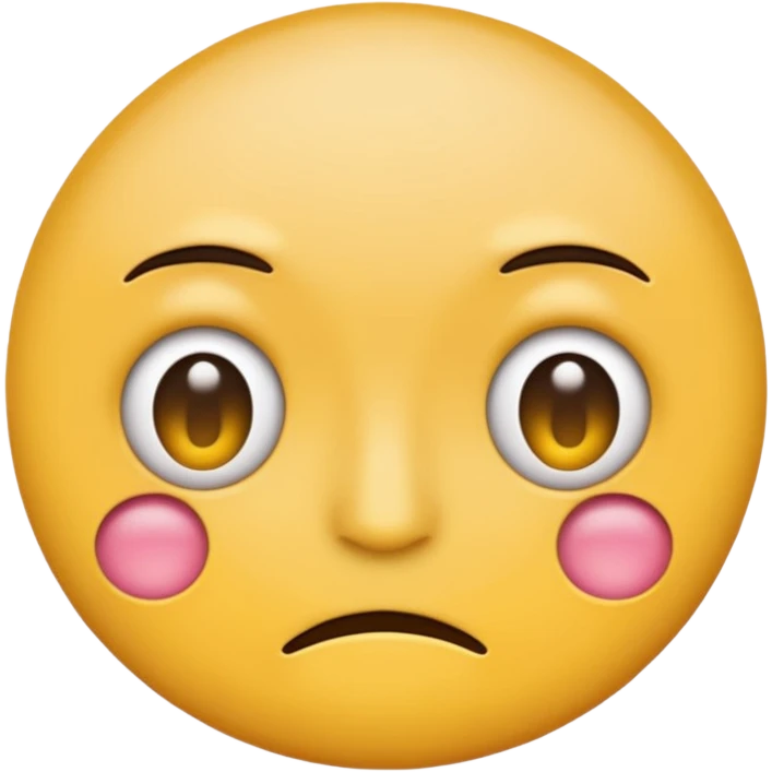 two  round faced emojis not happy stuck together no pink cheeks emoji
