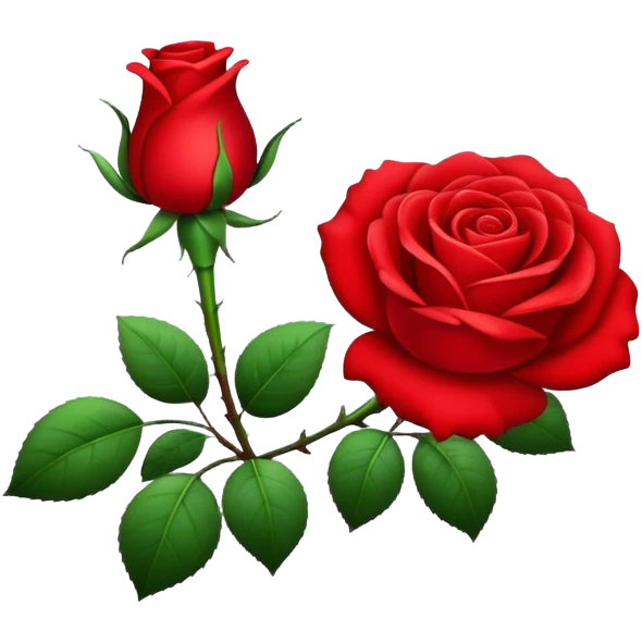 Realistic rose emoji