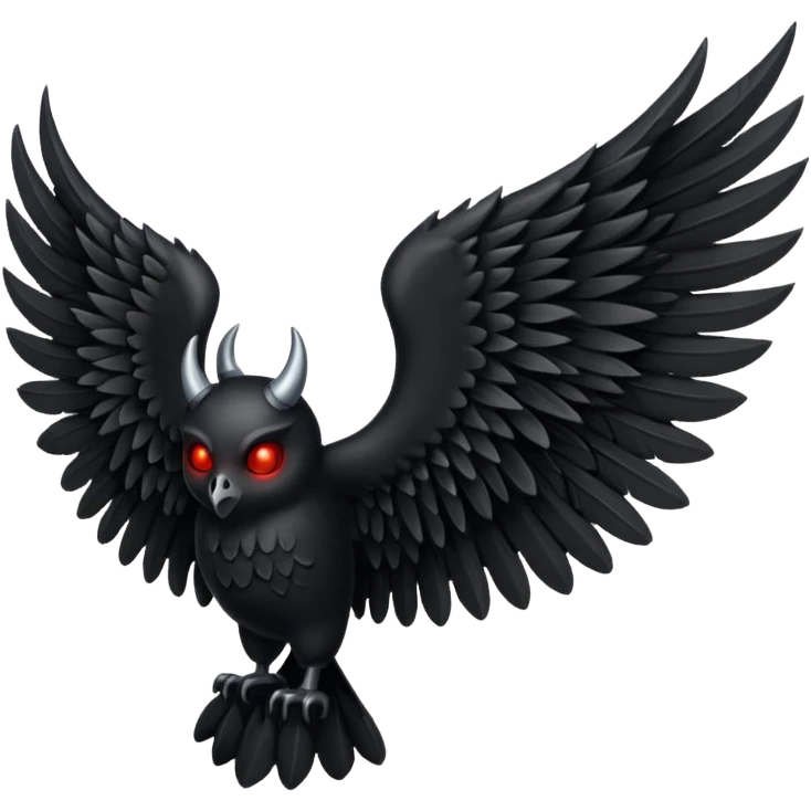 black and white devil wing emoji