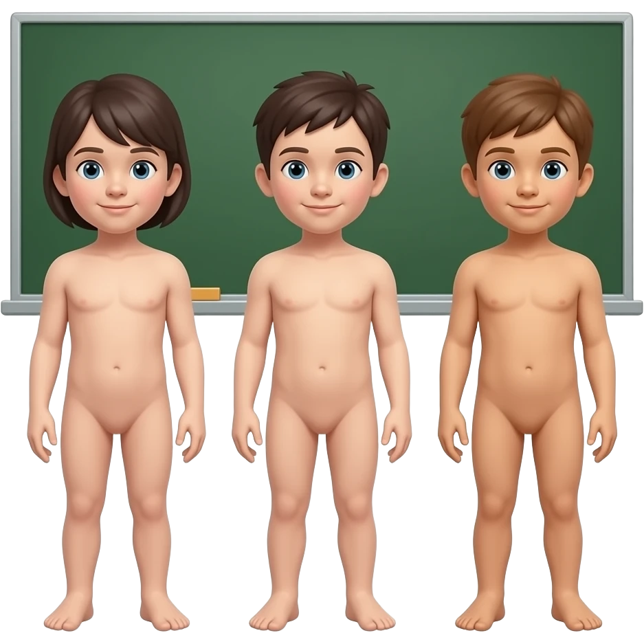 Naked kids full body in class emoji