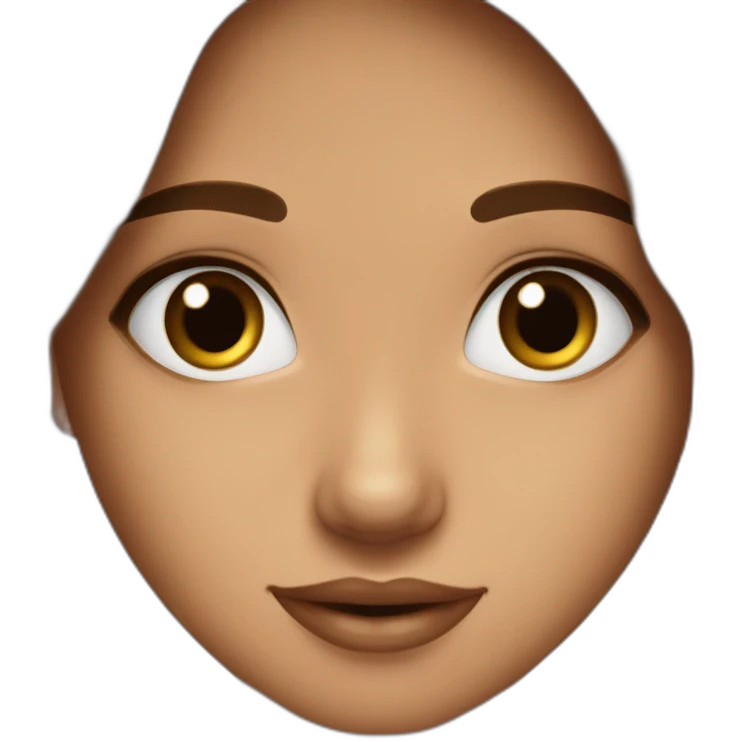 Joven de cabello marron oscuro ojos marrones donriente emoji
