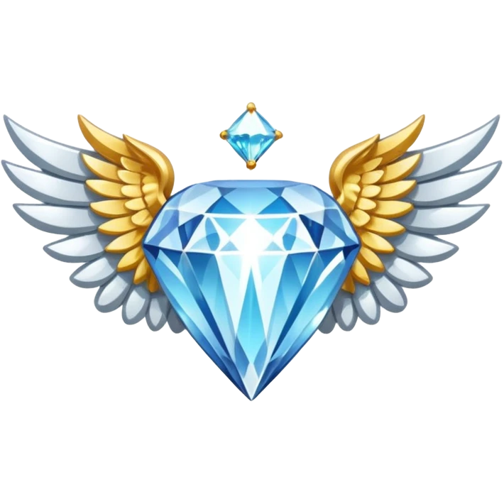 holy diamond emblem with white wings and diamond in the middle emoji