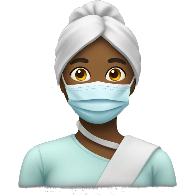 A sick woman have mask  emoji