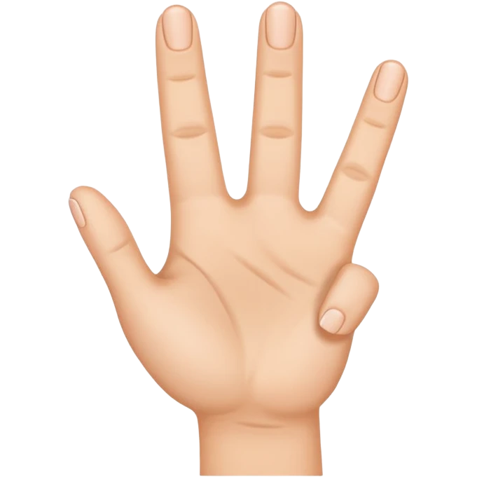 Make a hand (skin complexion) with 4 fingers up, with the thumb tuck in. I SAID 4 FINGERS UP AND THUMB TUCKED IN, NOT OUT emoji