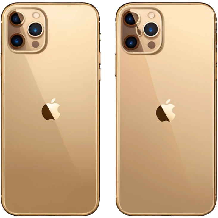 Gold iPhone 16 Pro Max, frontview and rearview emoji
