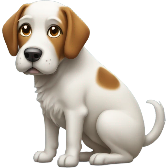 A dog pooping emoji
