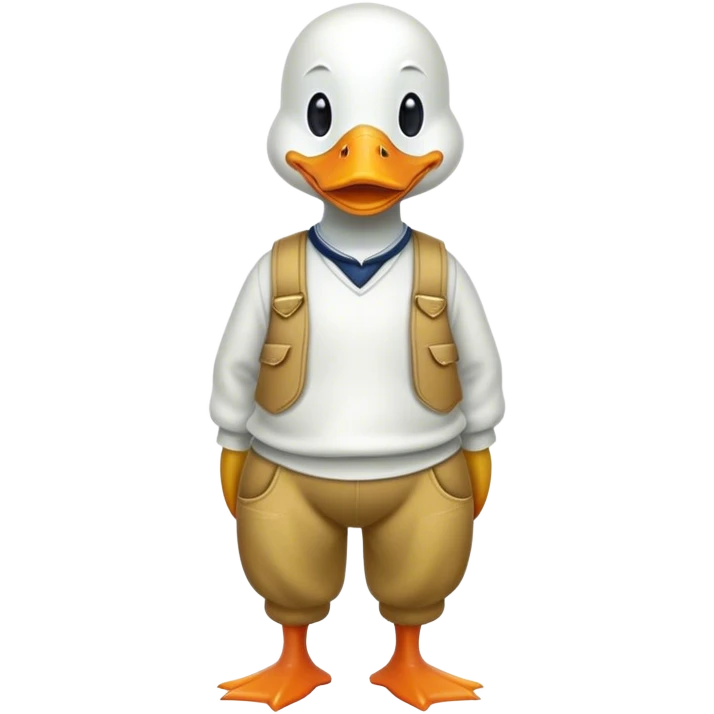 A duck wearing a pants emoji