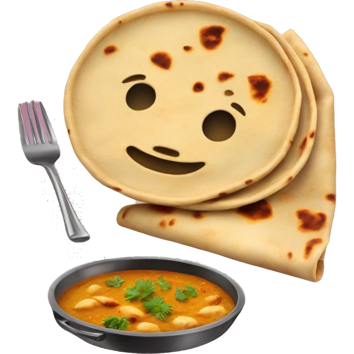 chapati with paneer curry on the side emoji