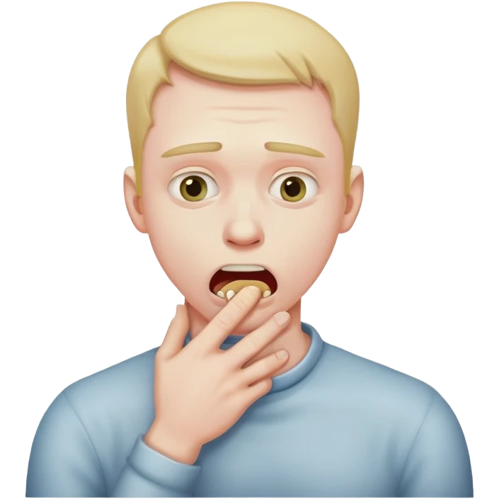 A man choking himself emoji