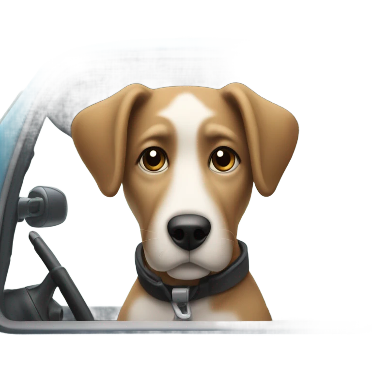 Dog driving a van emoji
