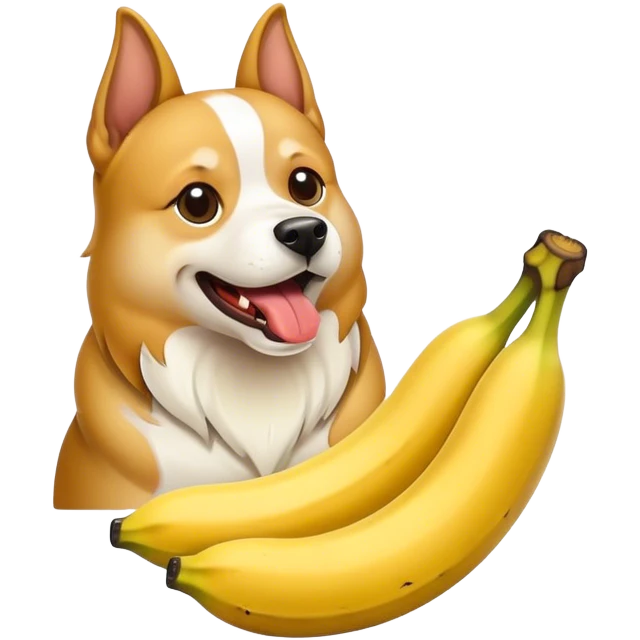 Dog eaten banana emoji