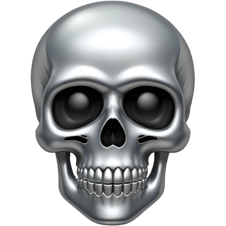silver chrome scull emoji