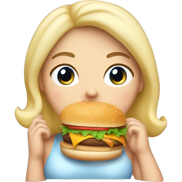Fat white girl eating a burger  emoji