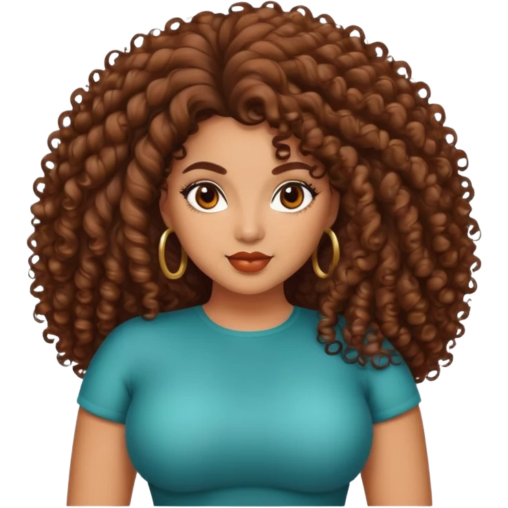 beautiful, curvy, exotic woman with big hair and confident pose emoji