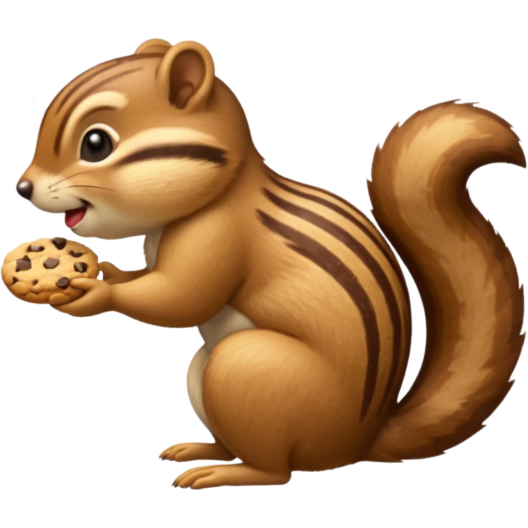 side view of this iphone chipmunk emoji eating cookie; 🍪 use the SAME iphone ios cookies / chipmunk emoji