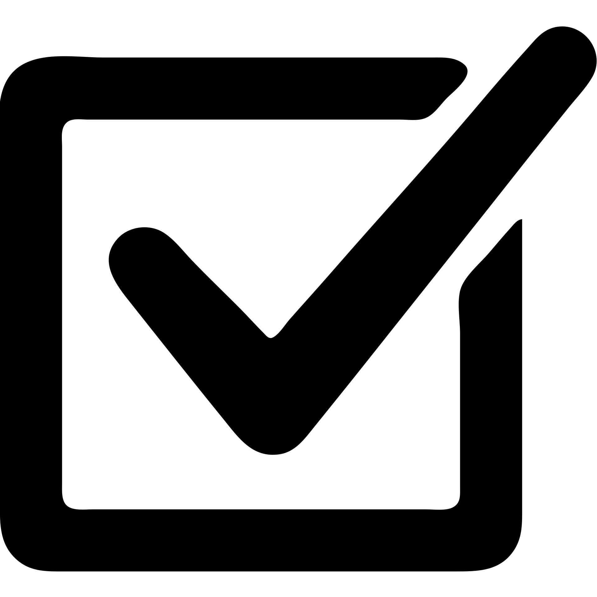 Checkbox with a checkmark icon, black filled, urban theme, the right tip of the checkmark extends beyond the box emoji