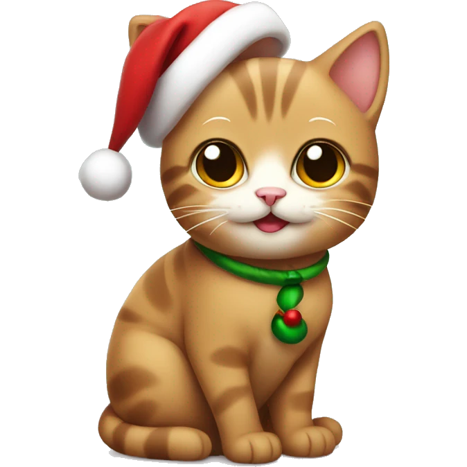 Cute cat cristmas emoji
