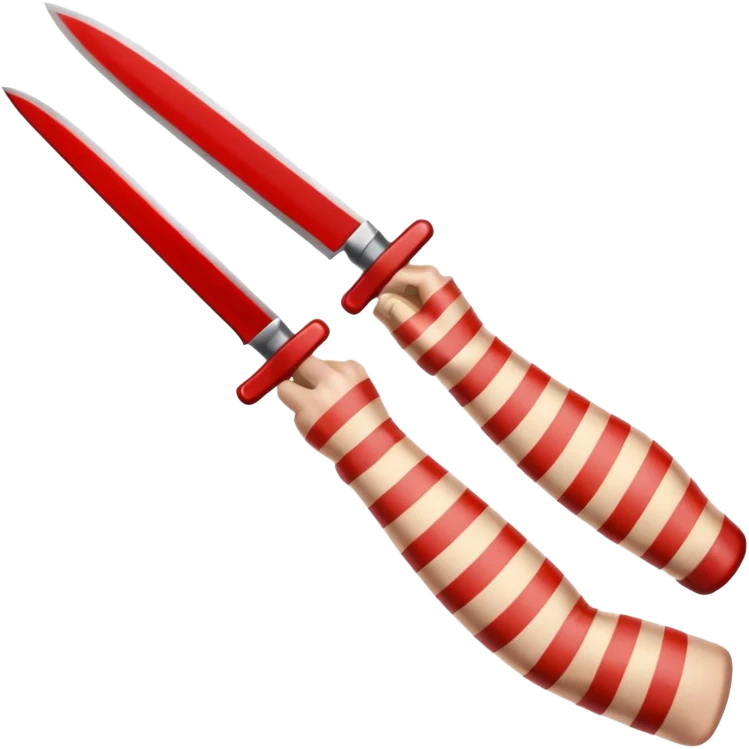 un cuchillo cortando un brazo por encima de la piel en rallas emoji