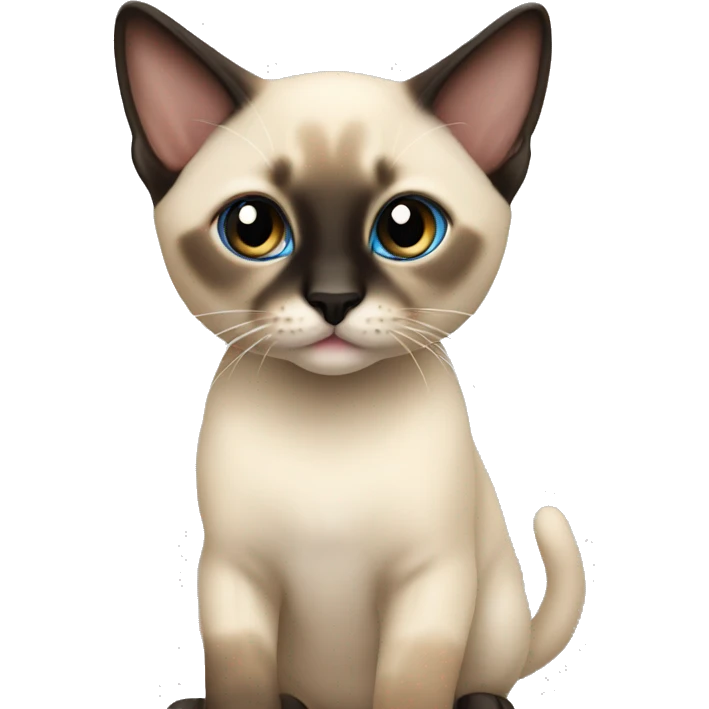 Young siamese mixed kitten emoji
