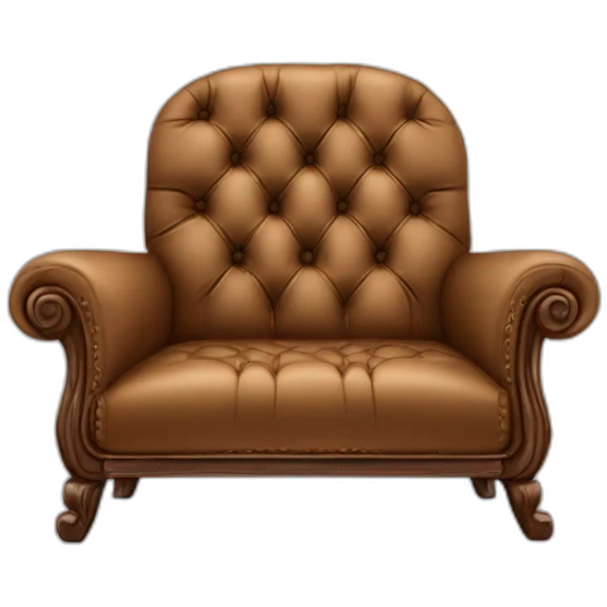 un canape Cuir Center avec Bonne Année assis dessus emoji
