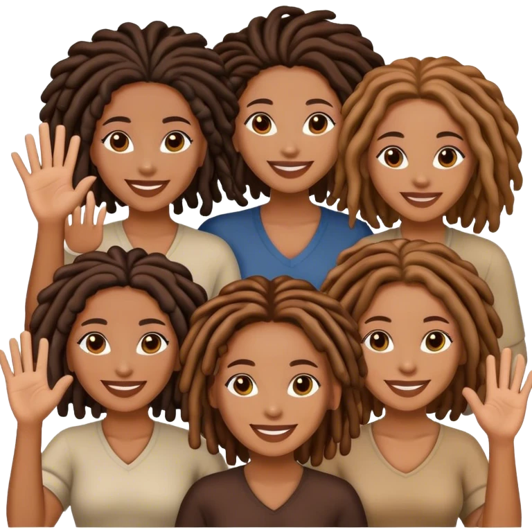 Black women with locs saying hi emoji