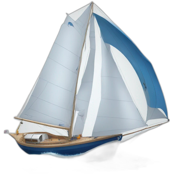 Blue eagle in a modern sailing boat emoji