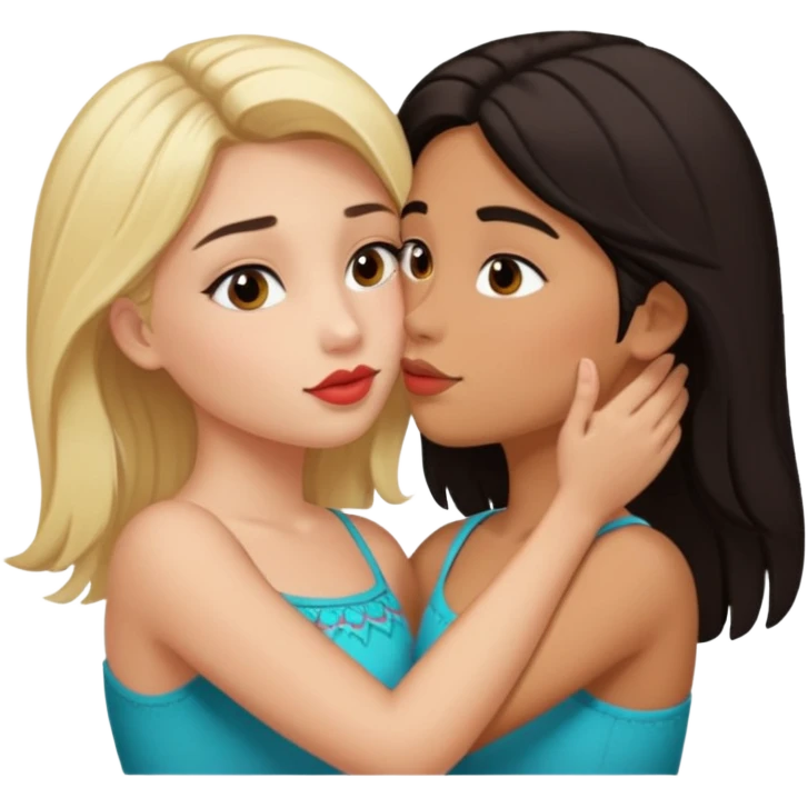 Cute Mexican kissing blonde girl emoji