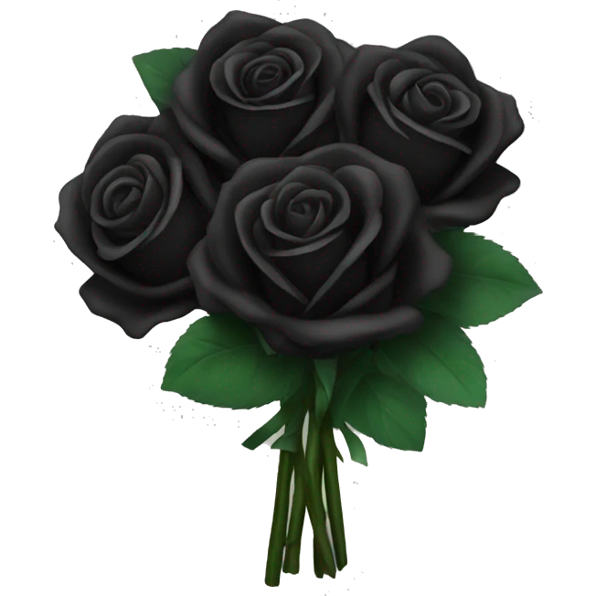 Black rose bouquet emoji