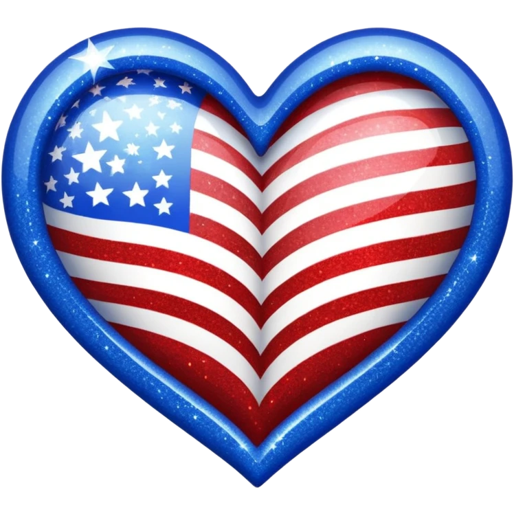 Fourth of July heart emoji