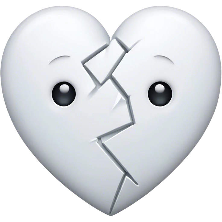 white broken heart emoji