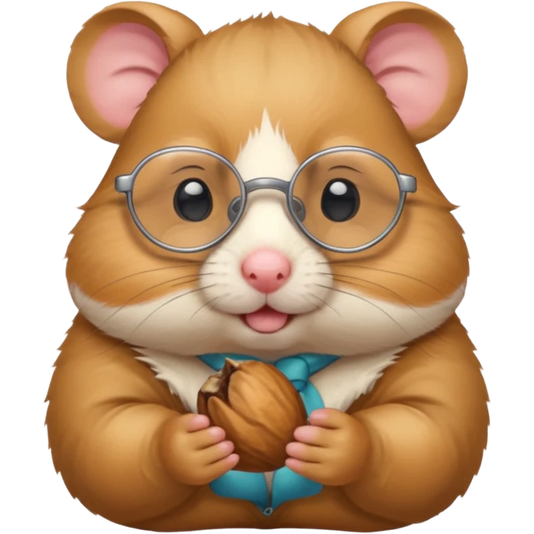 hamster holding nutz with glasses emoji