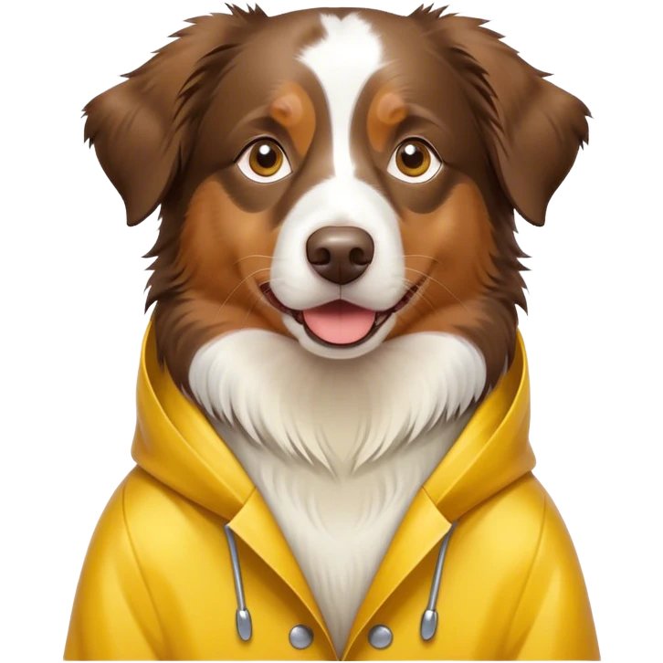 Aussie dog wearing raincoat  emoji
