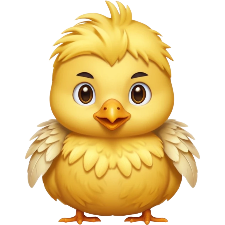 A chick with neat feathers emoji