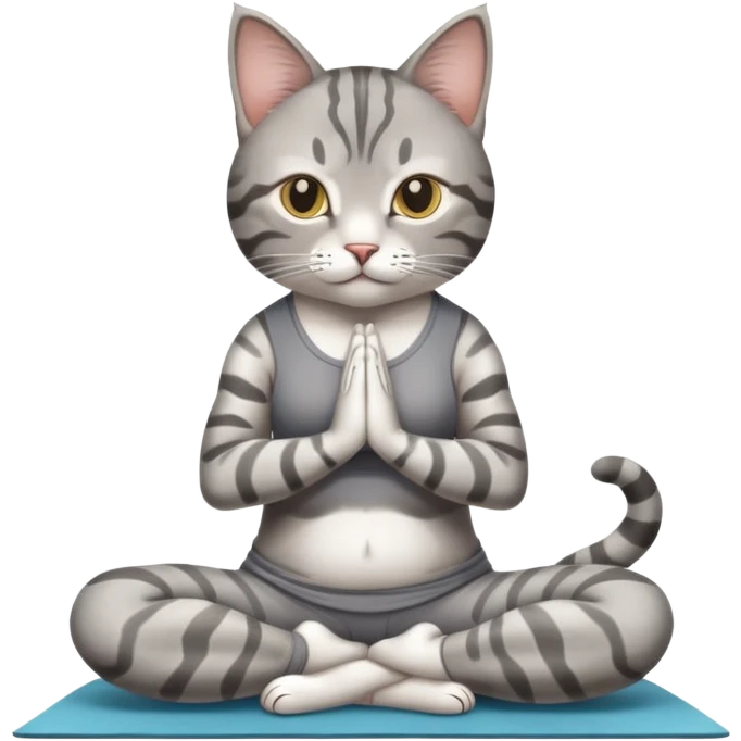 Cat doing yoga emoji