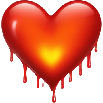 bleeding red heart glowing red-orange emoji
