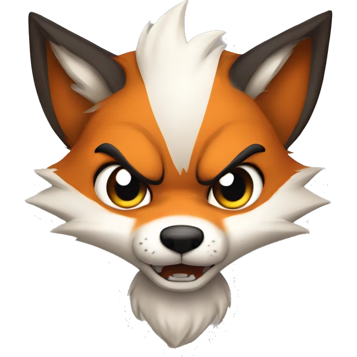 Angry Fox (chibi, cartoon, desenho) emoji